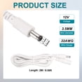 thumbnail image 2 of 1PCS 6.56ft Cable de extensión de poder de CC blanco 5.5mm x 2.1mm Cable adaptador de poder 12V hembra a macho para cámara IP, CCTV, LED, monitores, más, 2 of 7
