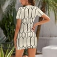 thumbnail image 2 of Abstract Chicken Wire Pattern Design Short Sleeve Dress Evening Dress Woman Mini Dress, 2 of 9