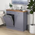 thumbnail image 4 of Tolead Wooden Double Tilt Out Trash Cabinet with Hideaway Drawer, Gray, 4 of 6