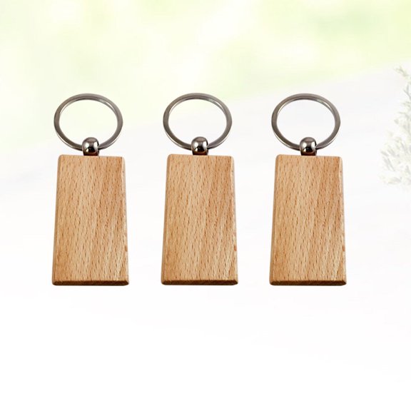 OUNONA Creative Handmade Wood Keychain for Men and Women Perfect Gift for Any Occasion Assorted Color 5pcs