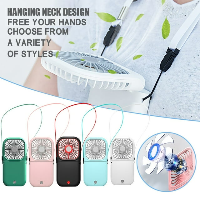 Vaidha Hanging neck-thin fan USB folding charging treasure fan