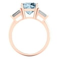 thumbnail image 4 of 3 ctw 3 Stone Anniversary Ring for Women | Cushion Cut Natural Swiss Blue Topaz | Hyperallergenic Solid 18K Rose Gold, 4 of 5