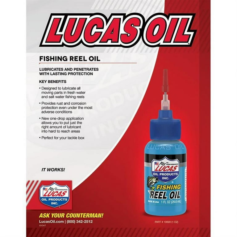 Lucas Oil 10690 Fishing Reel Oil/Lubricant, 1 Oz. Bottle, Case/20 