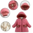 thumbnail image 3 of LYMAYTER Kids Girls Hood Jacket Toddler Medium-Length Snowsuit Outerwear Baby Thick Windproof Coat for 1-5 Years, 3 of 8
