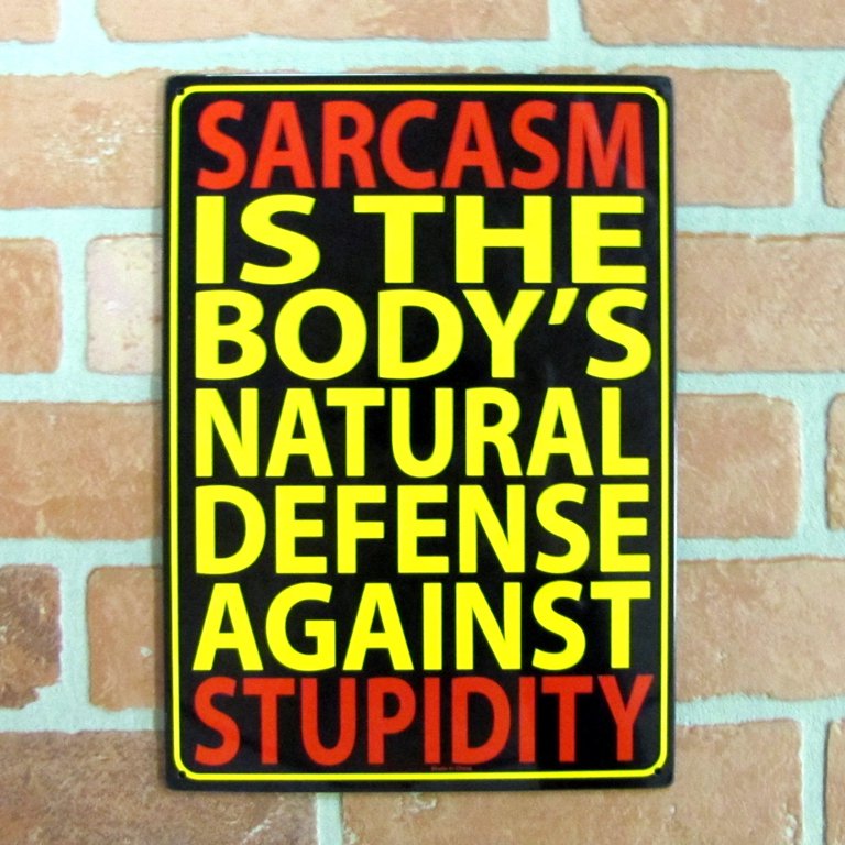 Funny Sarcasm Stupidity Defense Metal 8x12 Sign Novelty Office Bar Wall Decor Funny Sarcasm Stupidity Defense Metal 8x12 Sign Novelty Office Bar Wall Decor
