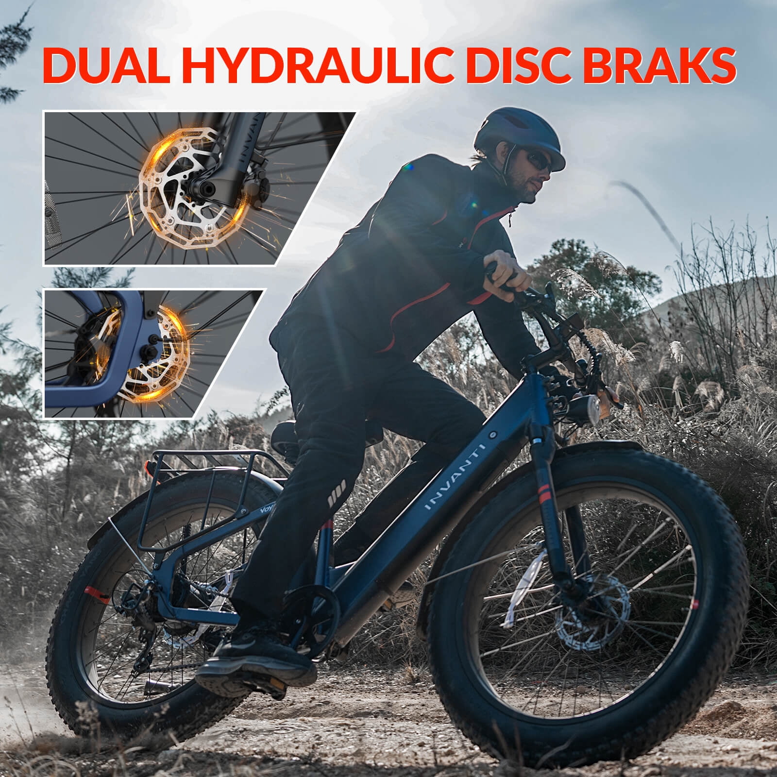 Electric Bike for Adults, 26" x 4” Fat Tire Electric Bicycle, 1500W Peak Motor 50 Miles, 48V 15.6Ah Removable Battery & 7 Speed Electric Mountain Bike with Rear Rack, UL2849