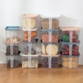 thumbnail image 5 of Cheers US Plastic Storage Containers Square Food Storage Organizer Stackable Refrigerator Organizer Handle Kitchen Containers with Lids for Fruits Vegetables Meat Egg, 5 of 7