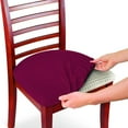 thumbnail image 2 of Collections Etc Easy Fit Seat Covers for Chairs, Bar Stools, Patio Cushions - 2 PC Set, 15 3/4" Diameter, Burgundy, 2 of 6