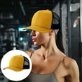 thumbnail image 2 of CSChome Baseball Cap Unisex Baseball Adjustable Hollow Mesh Lightweight Long Brim Color Matching UV Protection Outdoor Daily Trucker Hat, 2 of 7