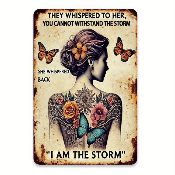 Boho Poster - Inspirational Quote Motivational Wall Art - Hippie Home Decor Sign - Positive Encouragement Gifts for Women Girls Office Bedroom Vintage Metal Tin Signs 6x8 Inches
