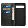 thumbnail image 7 of Designed for Google Pixel 9 / 9 Pro Case, Wrist Strap Flip Kickstand PU Leather Wallet Case Cash Card Slots Holder, Protective Shockproof Pattern Women Cover for Google Pixel 9 / 9 Pro, Black, 7 of 7