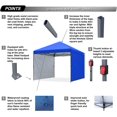 thumbnail image 3 of ABCCANOPY 10ft x 10ft Easy Pop up Outdoor Canopy Tent With 2 Side Walls, Blue, 3 of 5