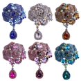 thumbnail image 2 of de diamantes de imitación de cristal de fiesta de dama de mujer de flor grande Vintage Fernando gran broche de flores, 2 of 8
