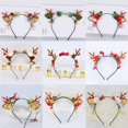 thumbnail image 3 of Diadema navideña con astas de flores, diadema con cuernos de animales y alces, 3 of 3