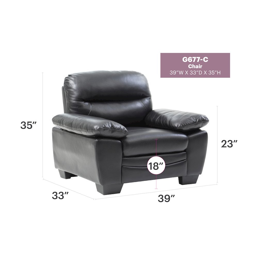Glory Furniture Marta G677-C Chair , BLACK