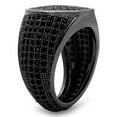 thumbnail image 2 of Men's Black Plated Micro-Pave Iced Out Cubic Zirconia Round Top Ring, Size 7, 2 of 7