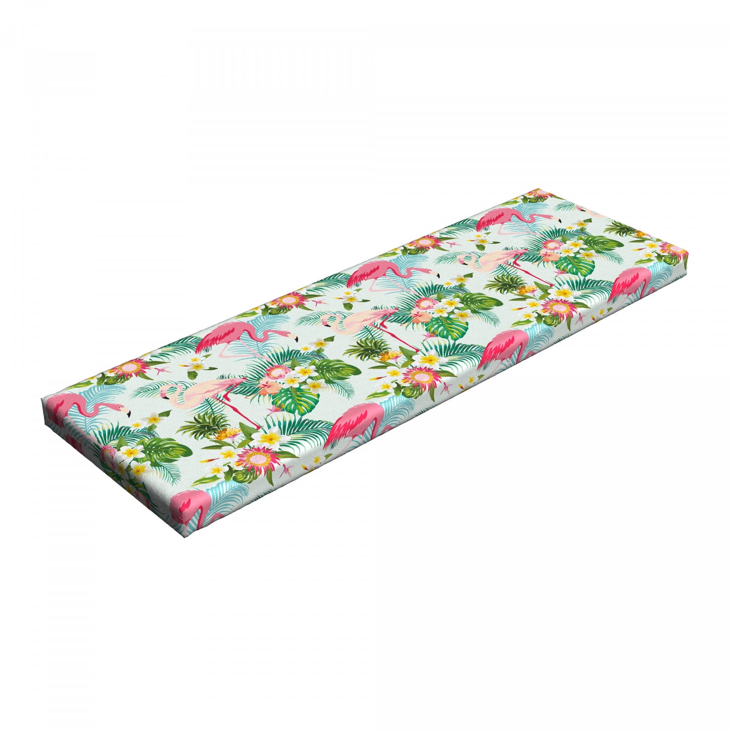 Pas op Automatisch Verdienen Flamingo Bench Pad, Fresh Exotic Jungle Rainforest Island Climate Wildlife  Fauna Leaves and Blossoms, HR Foam Cushion with Decorative Fabric Cover,  45" x 15" x 2", Multicolor, by Ambesonne - Walmart.com