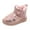 Pink, variant on Black Toddlers Ages 12 To 15 Months Can Enjoy These Bear Print Snow Boots With A Cozy Lining, Designed For Early Walkers To Keep Feet Warm And Comfortable.