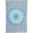 thumbnail image 3 of Bless International Indian hippie Bohemian Psychedelic Golden Blue Peacock Mandala Wall hanging Bedding Tapestry (Peacock Sky Blue, Medium (54x60Inches)(137x152cms)), 3 of 4