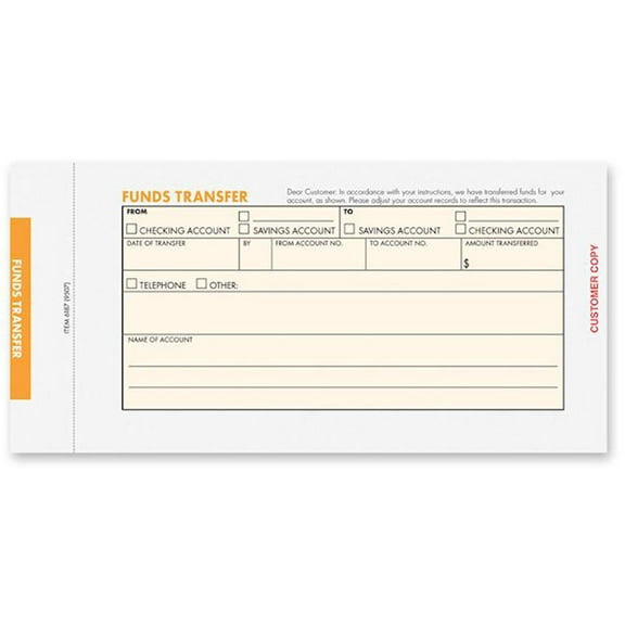 BankSupplies Customizable Funds Transfer Form