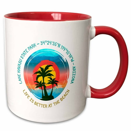 3drose American Beaches - Lake Havasu State Park Arizona Gifts for Family 11oz Two-tone Red Mug
