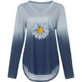 thumbnail image 2 of Patlollav Womens Tee Long Sleeve Gradient Colour T-Shirt Tops, 2 of 6