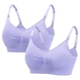 thumbnail image 1 of Sujetador de lactancia para mujeres embarazadas, sujetador sin costuras con clip y almohadilla push-down, conjunto de 2 piezas, 1 of 6