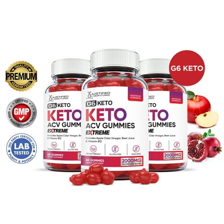 (3 Pack) G6 Keto Extreme ACV Gummies 2000mg Dietary Supplement 180 Gummys