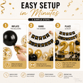 Happy Greetings 21st Birthday Party Decoration Kit, Black and Gold ...