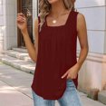 thumbnail image 3 of Tank Tops for Women Summer Outfits 2025 Square Neck Casual Shirts Blouses Claret L, 3 of 5