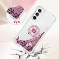thumbnail image 4 of Slim Fit Case for Samsung Galaxy S23 FE,Soft Silicone TPU Glitter Liquid Quicksand Effect Ring Kickstand Case,Screen and Camera Protection Cover for S23 FE,WTZH Rose Gold, 4 of 7