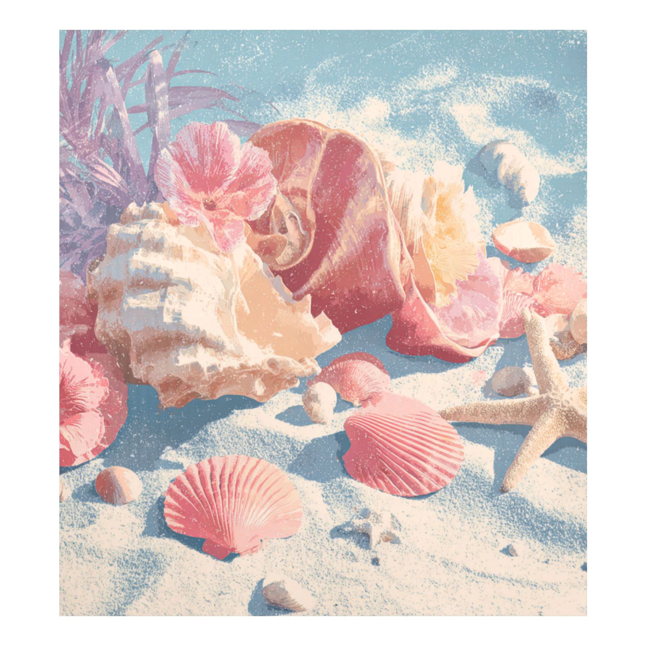 Dishwasher Magnetic Refrigerator Magnet Cover Sticker Home Decorative 23"x26" Shell and Conch Pattern