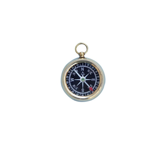 Brass Beveled Black Faced Compass 2" Solid Brass Compass Decorative