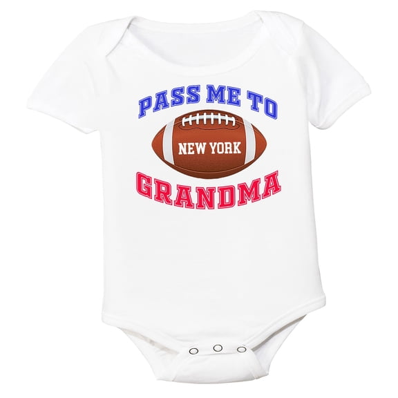 Future Tailgater Pass Me to GrandMa Baby Bodysuit for New York Blue Fans