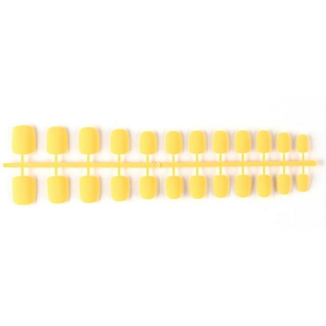 Vogacara 24 piezas de uñas postizas de ataúd esmerilado DIY exquisito estilo francés novela agraciada personalidad uñas acrílicas para amantes de la Juegos de manicura 10 amarillo claro Vogacara CE011411-10