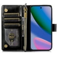 thumbnail image 4 of For Google Pixel 10/10 Pro Jewel Wallet Design with Stitched PU Leather ID Card Money Holder Zipper Case - Black, 4 of 4