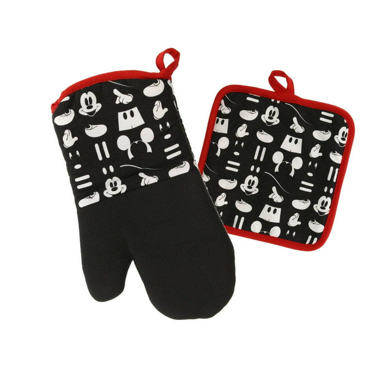 Oven Mitts and Pot Holders Set - 4pcs Long Cotton Puppet Oven Gloves & Hot  Pads with