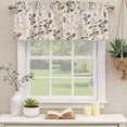 thumbnail image 2 of 2 Pack Brown Beige Botanical Valances for Windows Bedroom Living Room Window Treatments, Rustic Country Spring Floral Summer Leaf Rod Pocket Valance Drapes Short Kitchen Curtains Over Sink 54"x18", 2 of 8