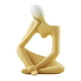 thumbnail image 2 of Escultura de cerámica con figura de pensador, pequeño jarrón decorativo para el hogar, elegante El 19x14x8.5cm, 2 of 9