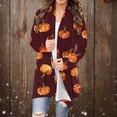thumbnail image 2 of Look！Idoravan Lightweight Cardigans for Women Women's Fashion Printed Long Sleeved Cardigan Jacket Wine L, 2 of 6