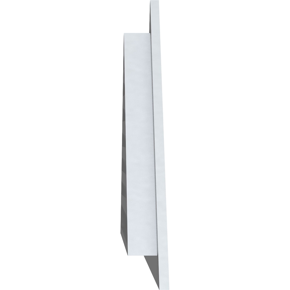 56"W x 16 3/8"H Triangle Gable Vent (74 1/2"W x 21 3/4"H Frame Size) 7/12 Pitch: Functional, PVC Gable Vent w/ 1" x 4" Flat Trim Frame