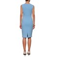 thumbnail image 3 of Vestido lápiz de longitud a la rodilla para mujer sin mangas con escote en V, vestido ceñido de verano 2025 para oficina, color azul cielo, 3 of 5