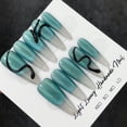 thumbnail image 2 of Blue light cat eye snake modeling glue hand-worn nail piece light luxury pure handmade high quality control nail, 2 of 7