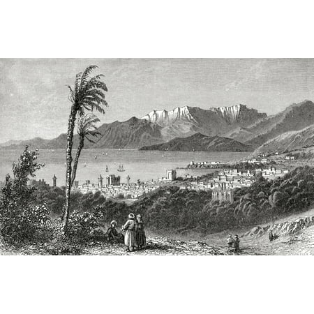 A View Of Beirut And The Lebanon In The 19Th Century From El Mundo En La Mano Published 1875 Canvas Art - Ken Welsh  Design Pics (18 x