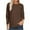 Brown, variant on Women's Multiple Styles Solid Color Crew Neck V-Neck Long Sleeve Soft Lightweight Basic Casual Pullover Knit Sweater Top for Daily Wear