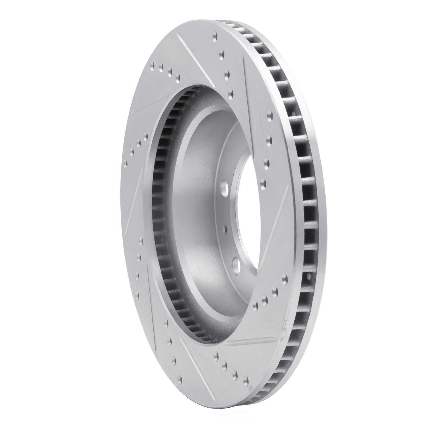 Dynamic Friction Company 631-76128L DFC Brake Rotor - Drilled And Slotted - Silver