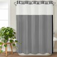 thumbnail image 3 of Black White Stripe No Hook Shower Curtain Waterproof,Bathroom Curtains with Snap in Liners and See Through Top Window,Modern Minimalist Geometric Striped Hotel Style Bathtub Curtains Shower 48"Wx72"L, 3 of 8