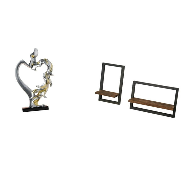 Estante de exhibición con figura de pareja romántica, adorno de madera para dormitorio, boda, estantería, armario, decoración para el hogar, cocina y