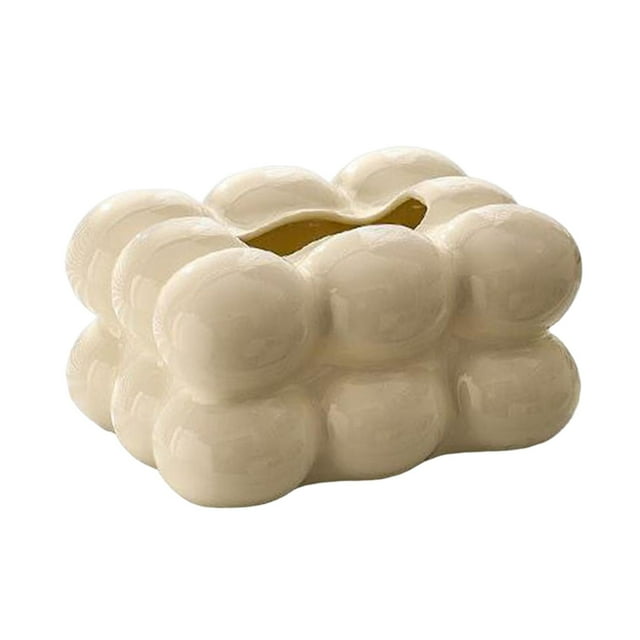 Dispensador de pañuelos rectangular, contenedor para pañuelos faciales, tapa para caja Blanco
