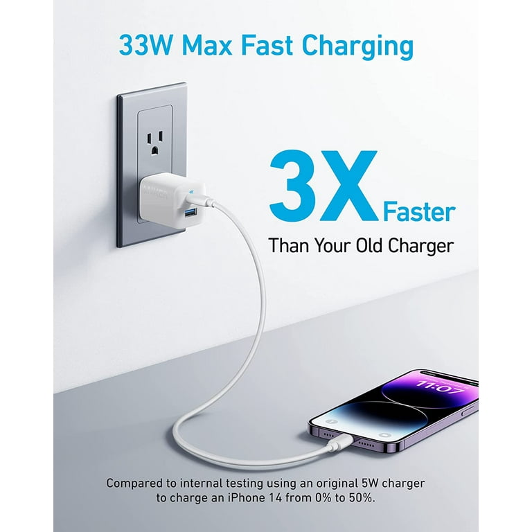 USB C Charger 33W, Anker 323 Charger, 2 Port Compact Charger with Foldable  Plug for iPhone 14/14 Plus/14 Pro/14 Pro Max/13/12, Pixel, Galaxy